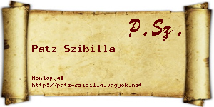 Patz Szibilla névjegykártya